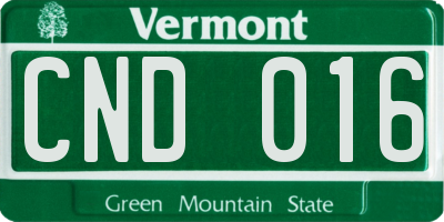 VT license plate CND016