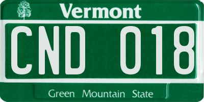 VT license plate CND018