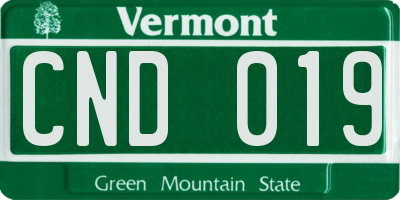 VT license plate CND019