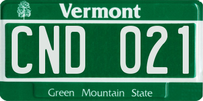 VT license plate CND021