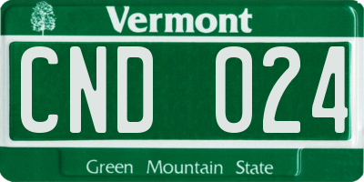 VT license plate CND024