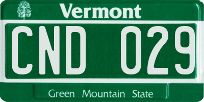 VT license plate CND029