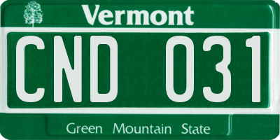 VT license plate CND031