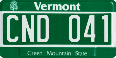 VT license plate CND041