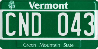 VT license plate CND043