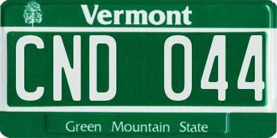 VT license plate CND044