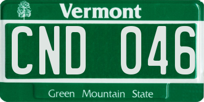VT license plate CND046