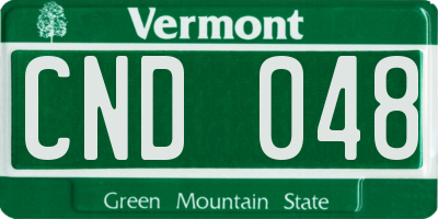 VT license plate CND048