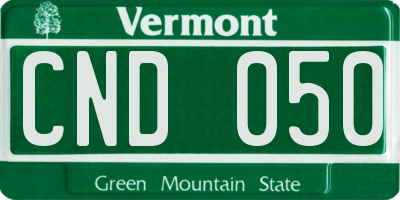 VT license plate CND050