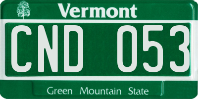 VT license plate CND053