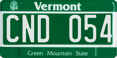 VT license plate CND054