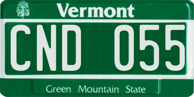 VT license plate CND055