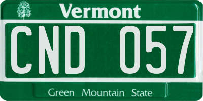 VT license plate CND057