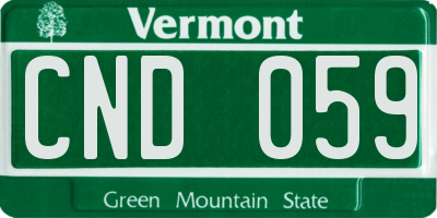 VT license plate CND059