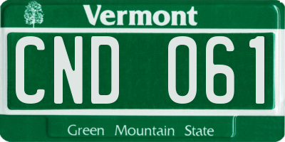 VT license plate CND061