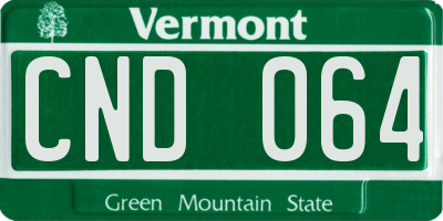 VT license plate CND064