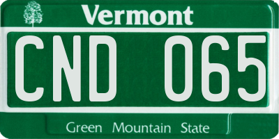 VT license plate CND065