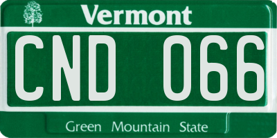 VT license plate CND066
