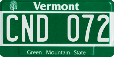 VT license plate CND072