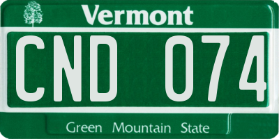 VT license plate CND074