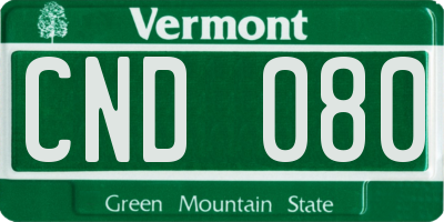 VT license plate CND080