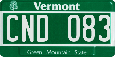 VT license plate CND083