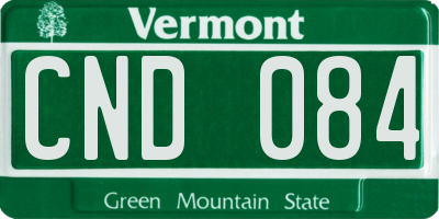 VT license plate CND084