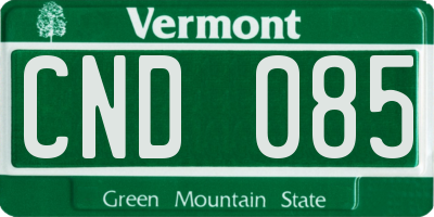 VT license plate CND085