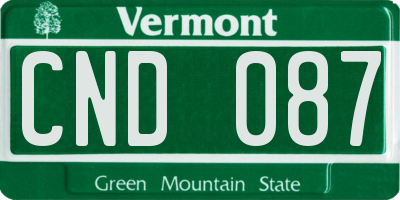 VT license plate CND087