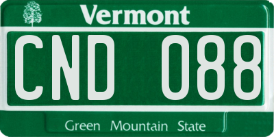 VT license plate CND088