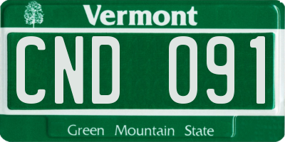 VT license plate CND091