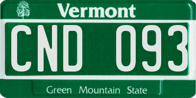 VT license plate CND093