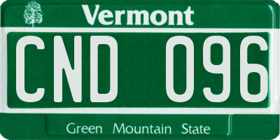 VT license plate CND096