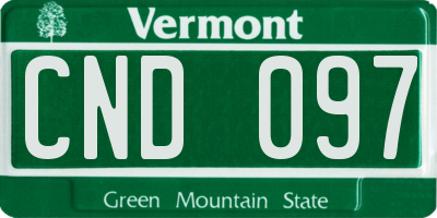 VT license plate CND097