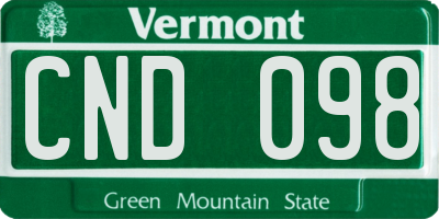 VT license plate CND098