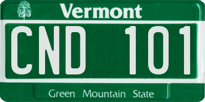 VT license plate CND101