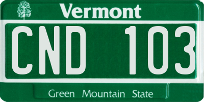 VT license plate CND103