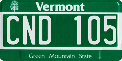 VT license plate CND105