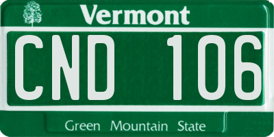 VT license plate CND106