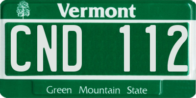 VT license plate CND112