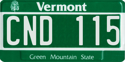 VT license plate CND115
