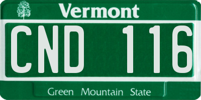 VT license plate CND116