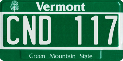 VT license plate CND117