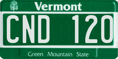 VT license plate CND120