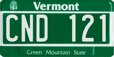 VT license plate CND121