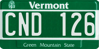VT license plate CND126