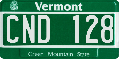 VT license plate CND128