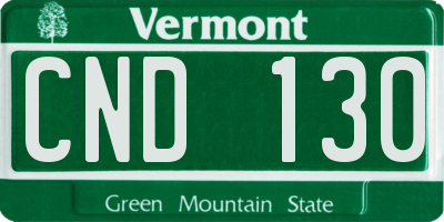 VT license plate CND130