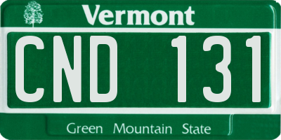 VT license plate CND131