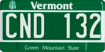 VT license plate CND132